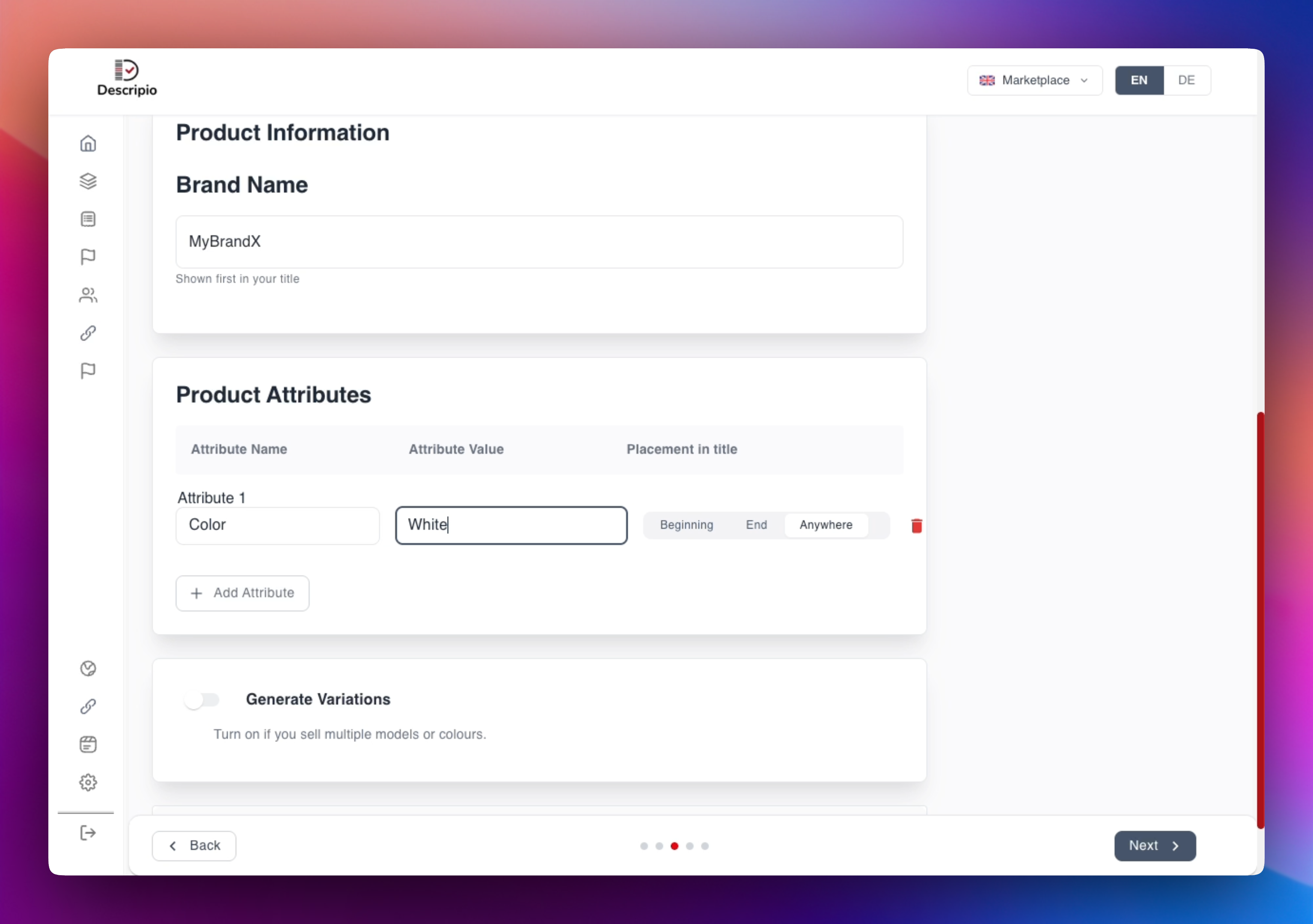 Produktdetails & KI-Modus Interface Screenshot